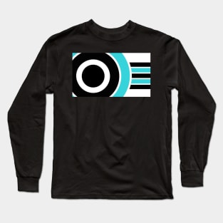 Abstract Blue And Black Circles And Lines Long Sleeve T-Shirt